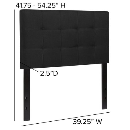Flash Furniture Bedford Headboard, Twin Size, Black Fabric HG-HB1704-T-BK-GG